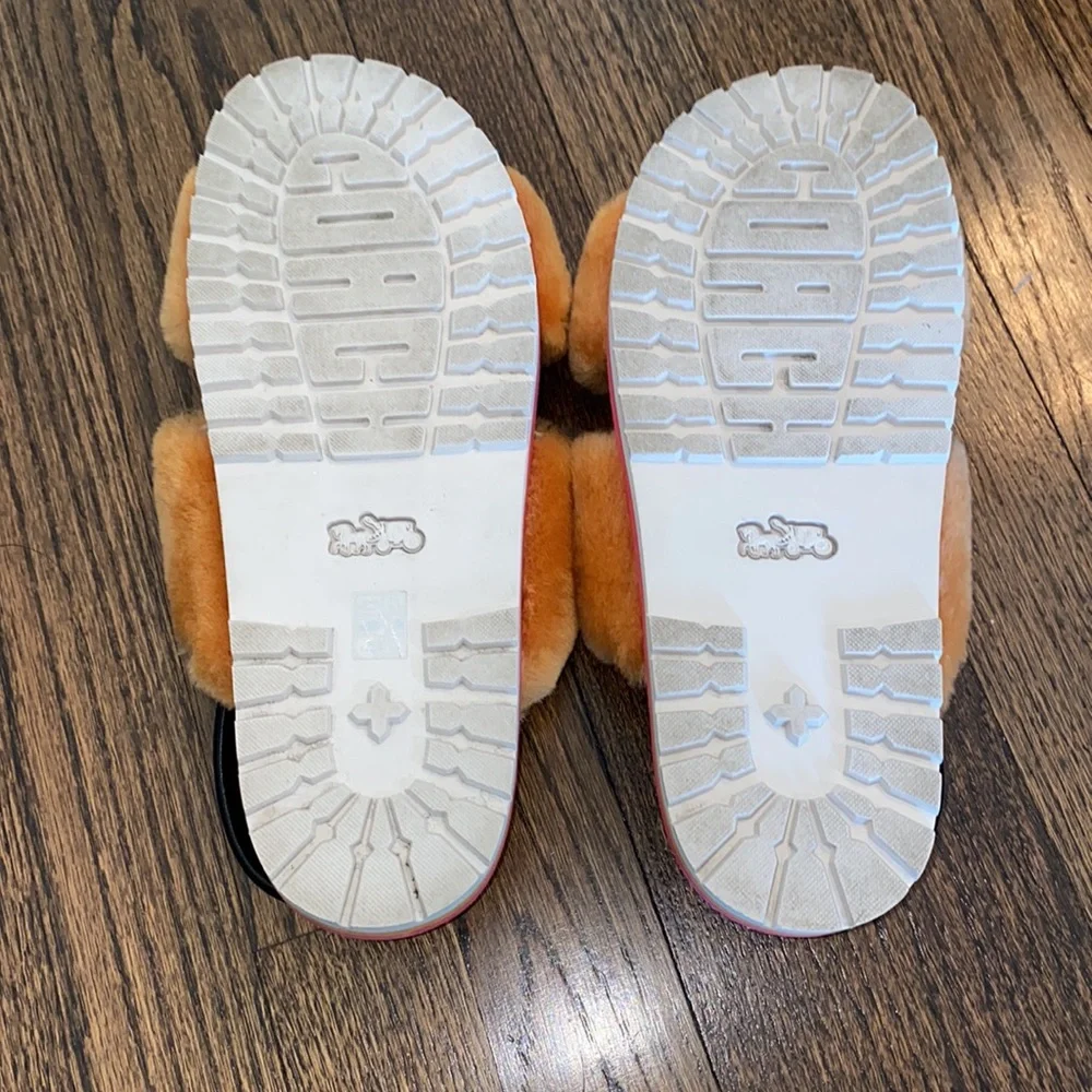 Coach Shearling Signature Tally Sandal With Leather Strap Size 9B - Picture 8 of 10